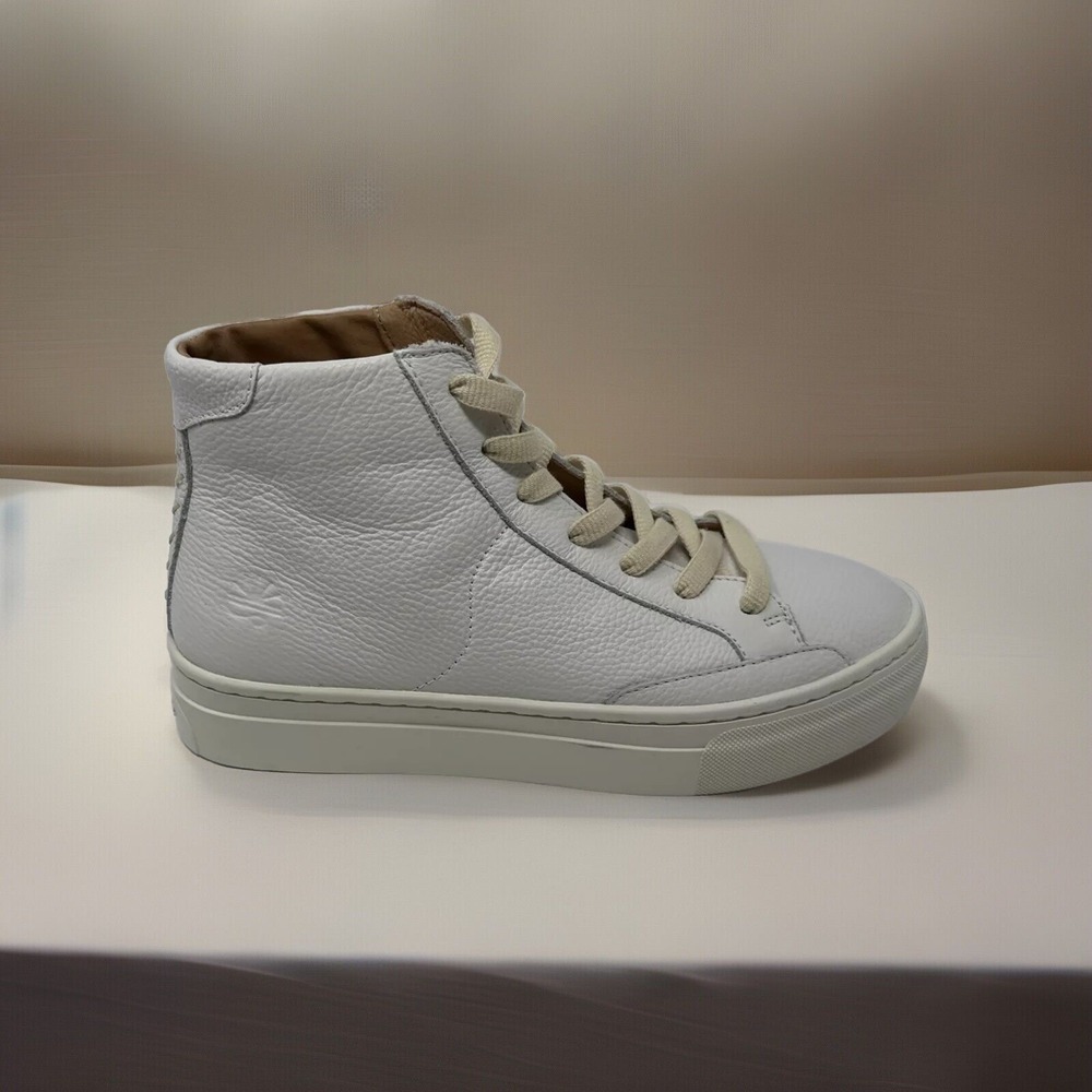 Soludos White Leather High Top Sneakers Casual Lace Up Shoes Women's 7.5